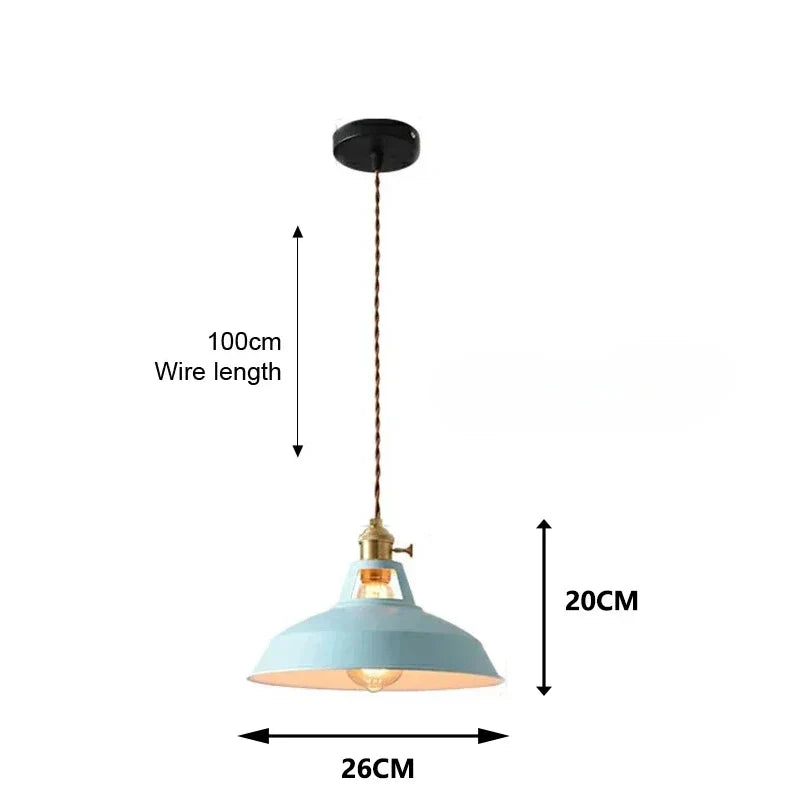 Aluminium hanglamp met E27 fitting in 8 moderne kleuren