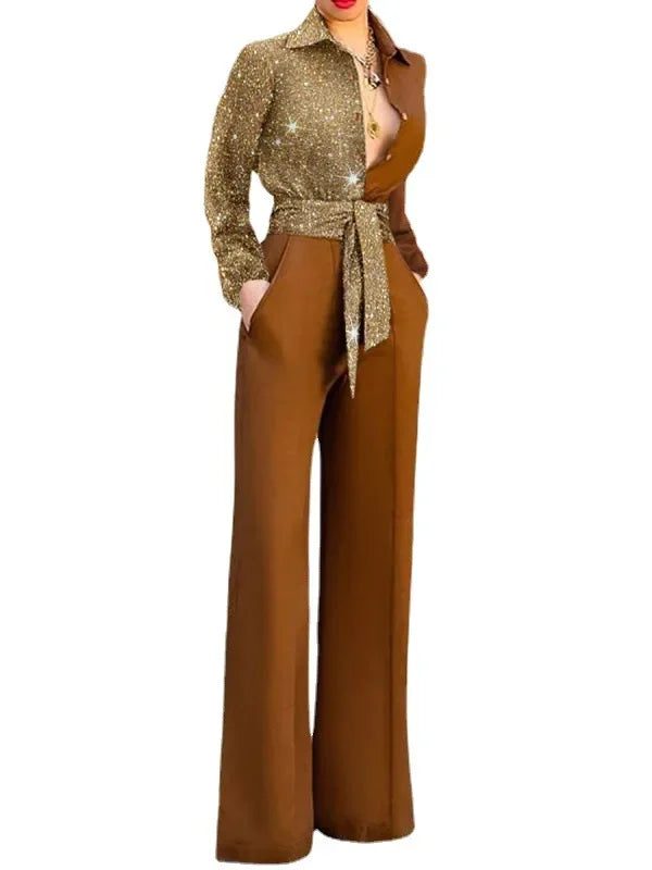 Hoge Taille Jumpsuit Elegante Avondkleding