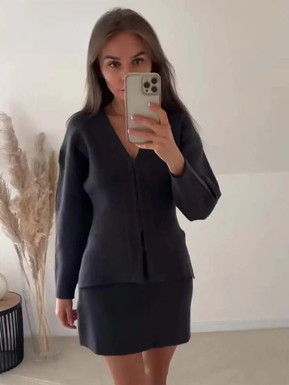 Vrouwelijke Blazer Rok Set Elegante Jurk Outfit