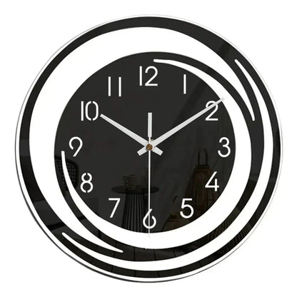 Wandklok Zwart Acryl - Modern Geometrisch Design - Stil Mechanisme - Scandinavisch Tijdloze Elegantie