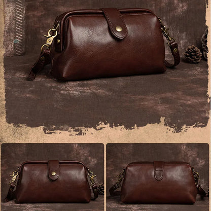 Handgemaakte Retro Schoudertas Leer Vintage Crossbody Dames Handtas Bohemian Stijl Draagtas Everyday