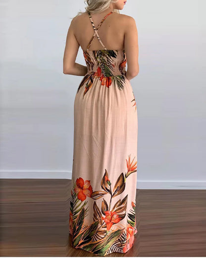 Vrouwelijke Zomerjurk Spaghettibandjes Elegante Jurk