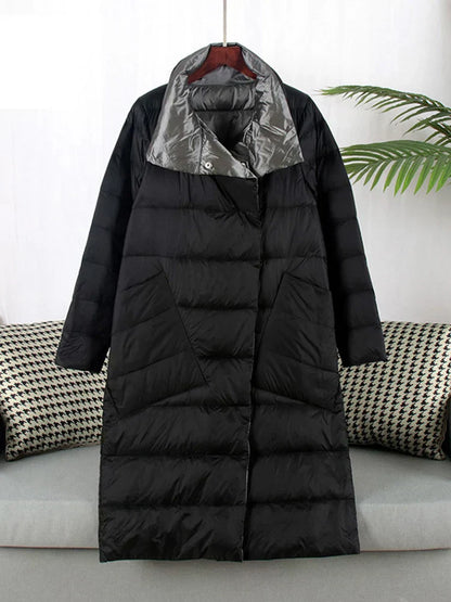 Dames Jas Geruit Warm en Stijlvol Lange Model