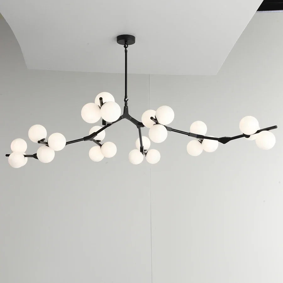 Hanglamp Takkenstructuur Mat Glas Goud Zwart G4 LED Woonkamer Eetkamer Scandinavisch Modern 12 18 24 Bollen