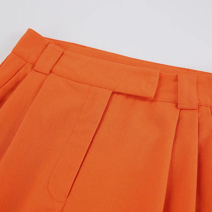 Damesbroek Linnen Oranje Zomerbroek Comfortabele Stijl