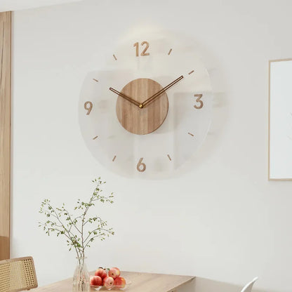Houten Wandklok 30-35cm Massief Hout Stille Uurwerk Woonkamer Slaapkamer Kantoor Scandinavisch Design