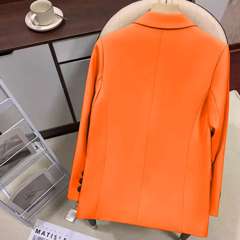 Damesblazer Oranje Langemouwen Elegant Model