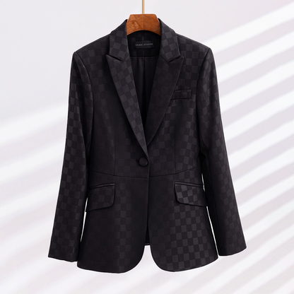 Dames Blazer Geruit Klassieke Stijl Elegance