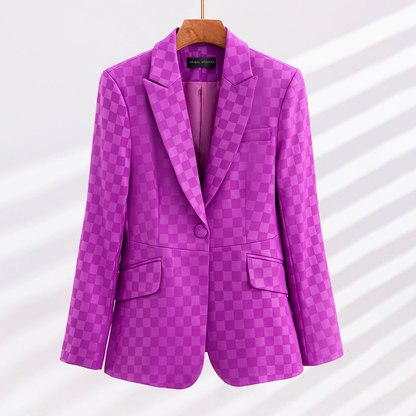 Dames Blazer Geruit Klassieke Stijl Elegance