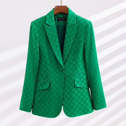 Dames Blazer Geruit Klassieke Stijl Elegance - StudioMarella