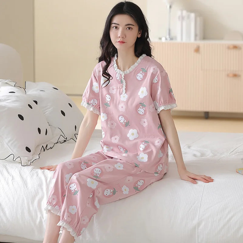 Zachte Zomer Pyjama Set voor Vrouwen
