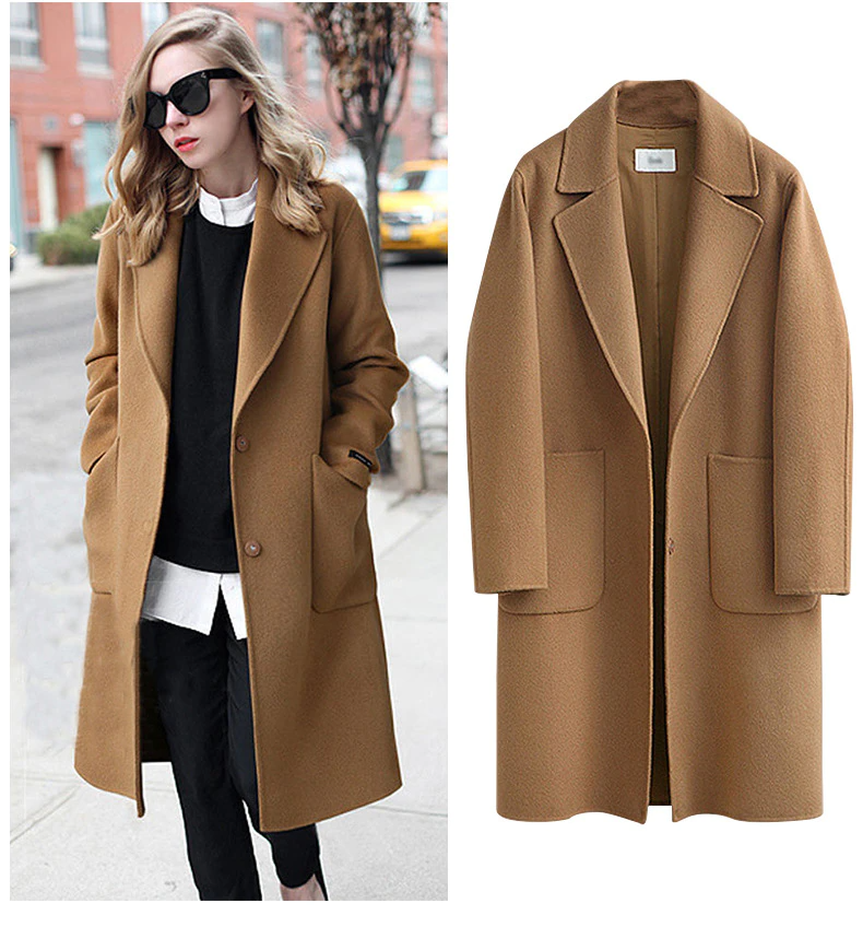 Dames Trenchcoat Oversized Warm voor Herfst en Winter