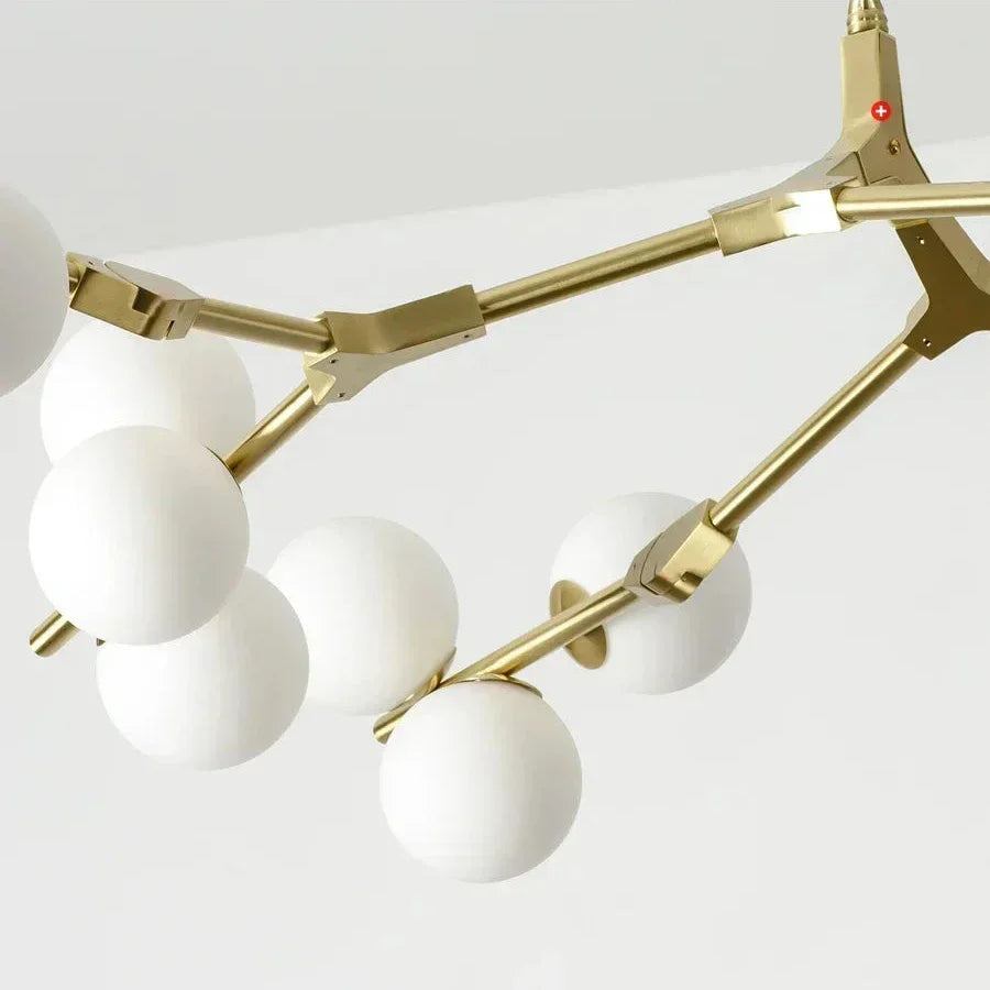 Hanglamp Takkenstructuur Mat Glas Goud Zwart G4 LED Woonkamer Eetkamer Scandinavisch Modern 12 18 24 Bollen