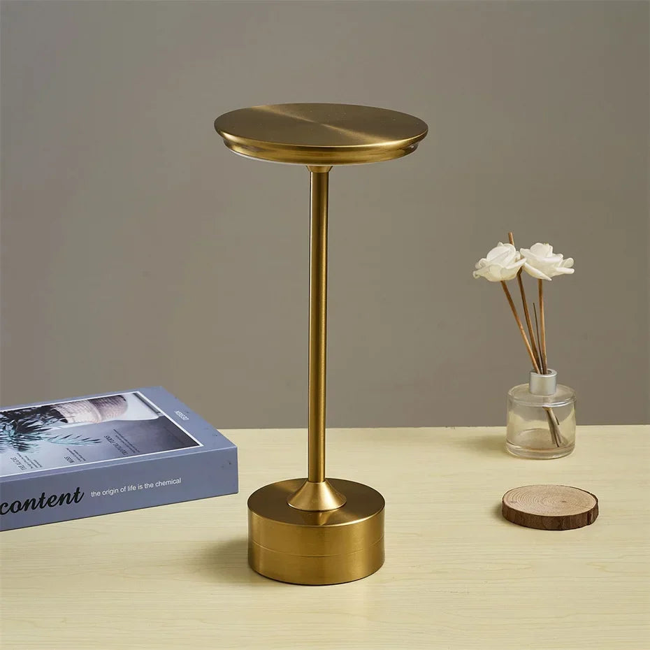 Draagbare Tafellamp Oplaadbaar met Touch Bediening en Drie Lichtstanden Metaal