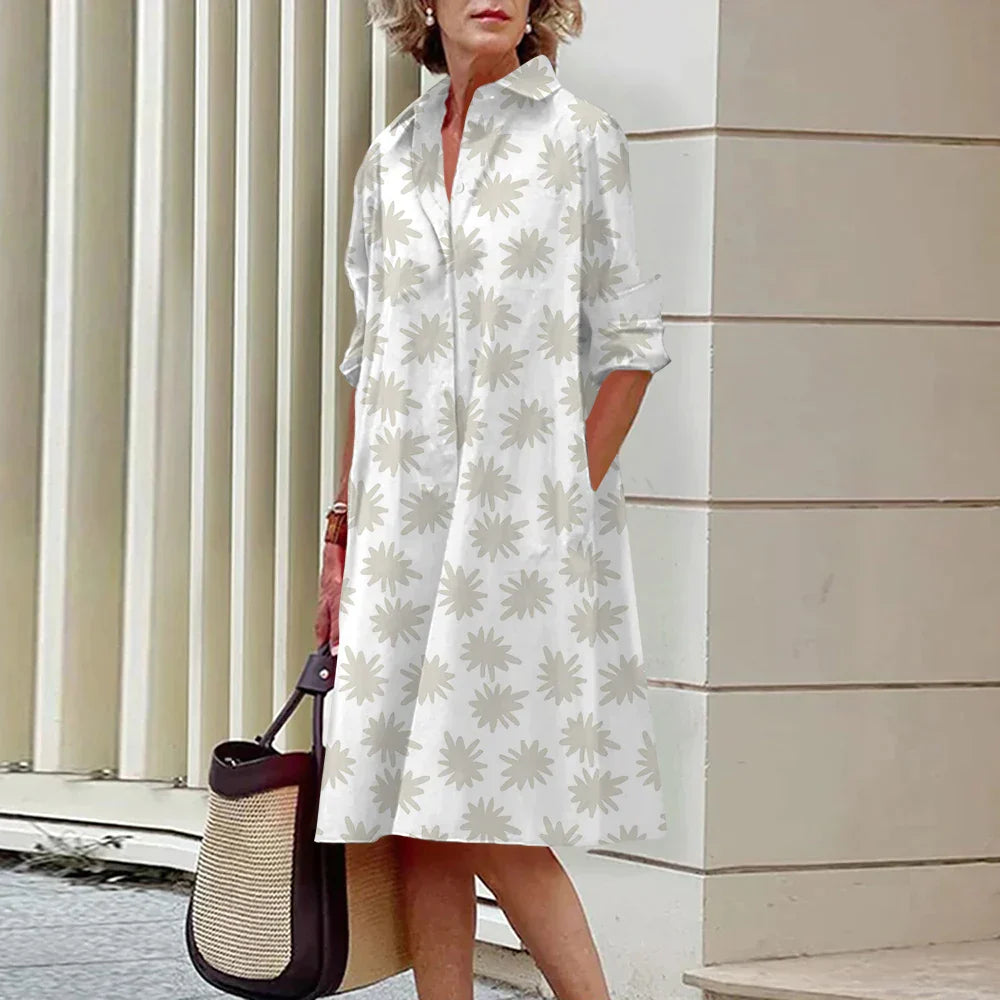 Vrouwelijke Overhemdjurk Elegante Katoen Stijl