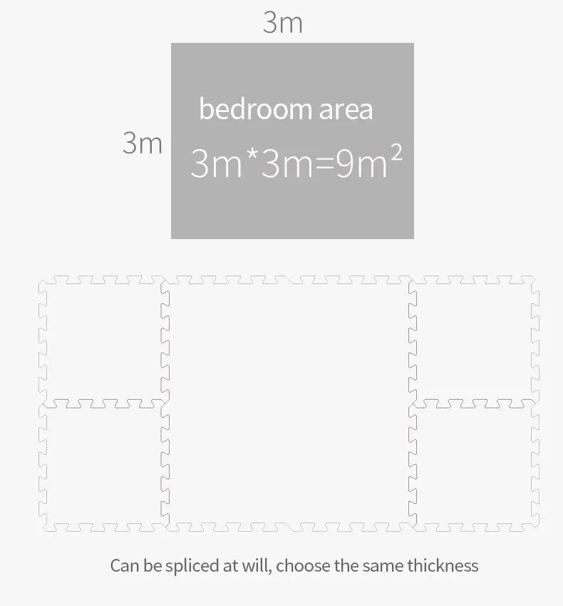Vloerkleed Kinderkamer Speelmat EVA Foam Puzzelmat 30x30cm Interlock 16 Stuks