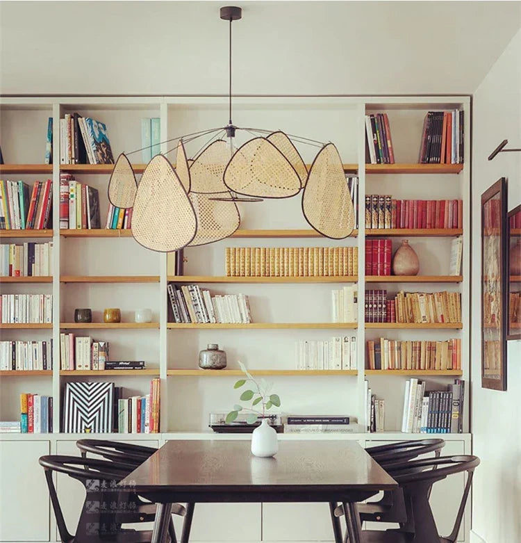 Hanglamp Rotan Handgeweven Zwart Naturel E27 Woonkamer Eetkamer Boho Scandinavisch