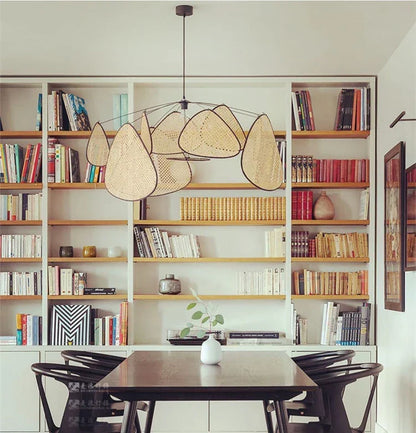 Hanglamp Rotan Handgeweven Zwart Naturel E27 Woonkamer Eetkamer Boho Scandinavisch