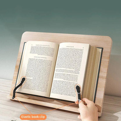 Verstelbare Houten Boekenstandaard van Grenenhout voor Handsfree Lezen