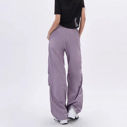 Dames Oversized Broek Zwart Parachute Stijl