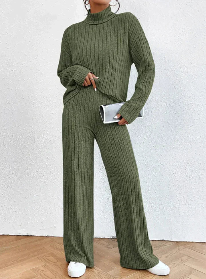 Vrouwen Gebreide Set Trui en Broek Warm en Comfortabel