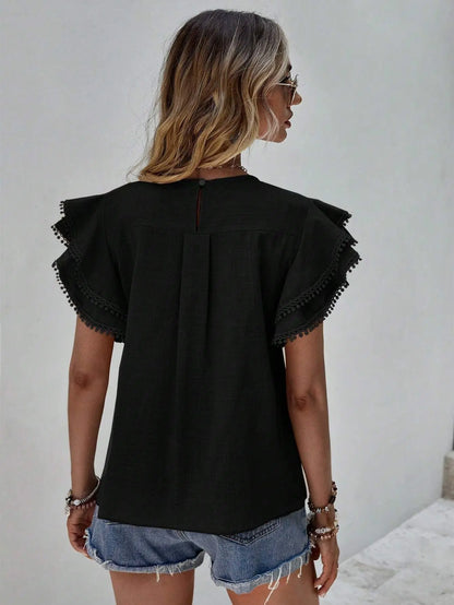 Dames Blouse Korte Mouw Elegant Zomer Jurkje