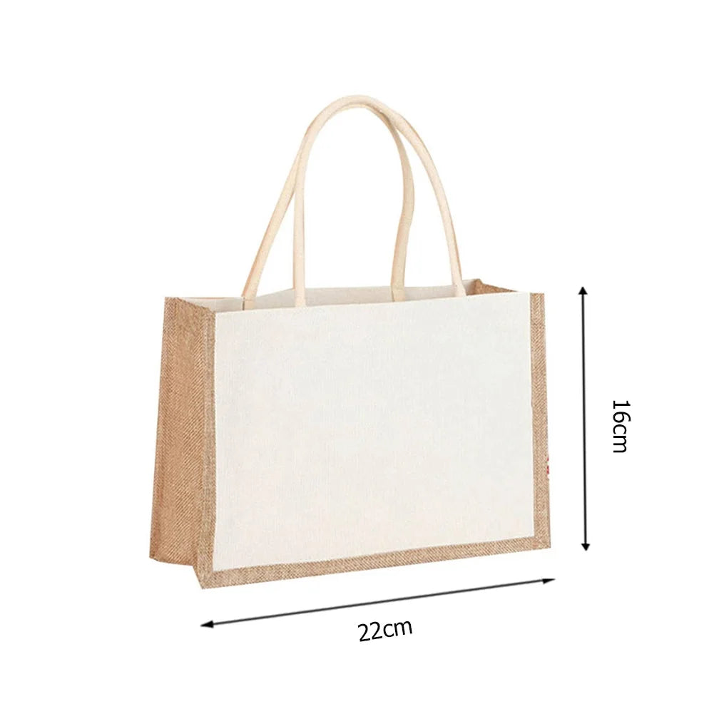 Jute Tote Shopper met Verstevigde Handvatten