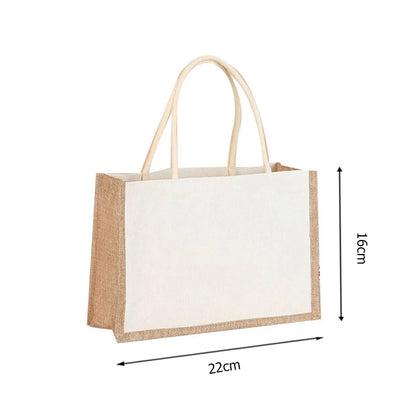 Jute Tote Shopper met Verstevigde Handvatten