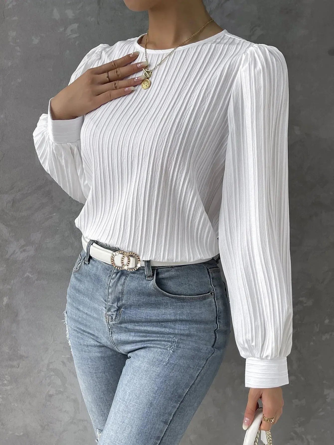 Vrouwelijke Blouse Klassiek Elegante Jurkstijl