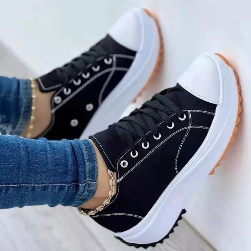 Zomer Sneakers Dames Comfortabel Leer
