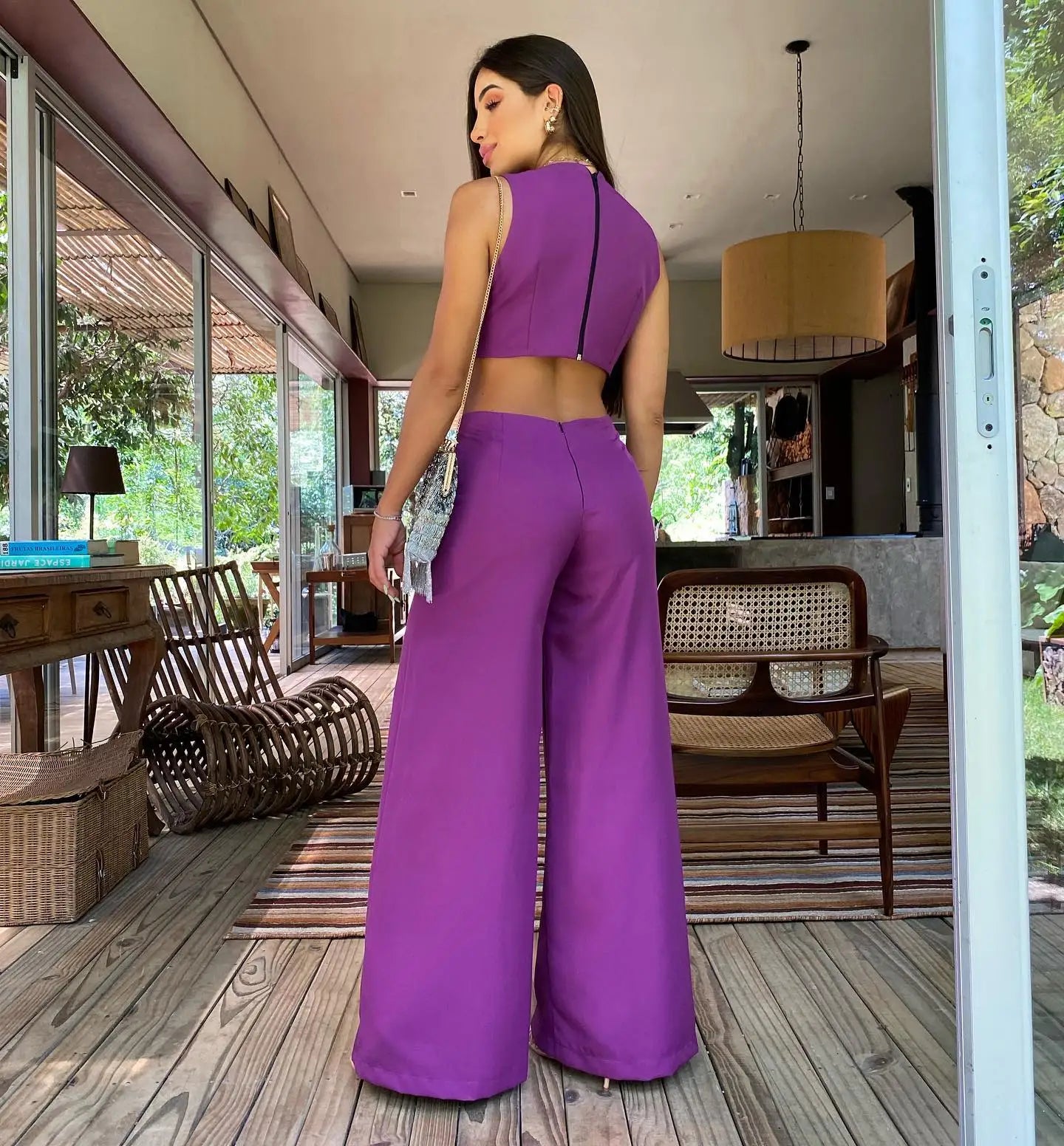 Elegante Jumpsuit Wijd Model Eenstuk