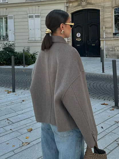 Dames Winterjas Wolmix Warm Klassieke Stijl