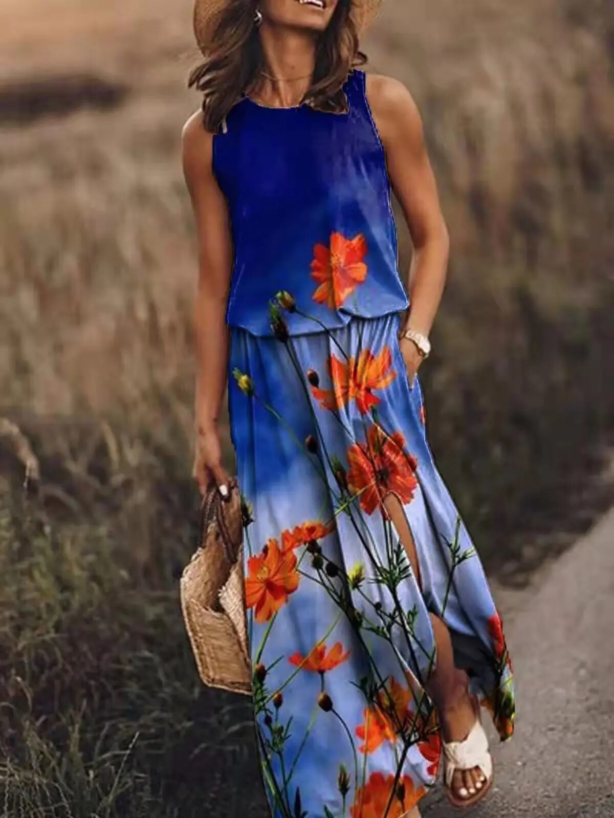 Vrouwen Maxi Jurk Lange Zomerjurk Mooi Model