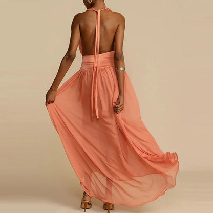 Maxi Zomerjurk V Hals Diepe Neckline Jurk voor Vrouw