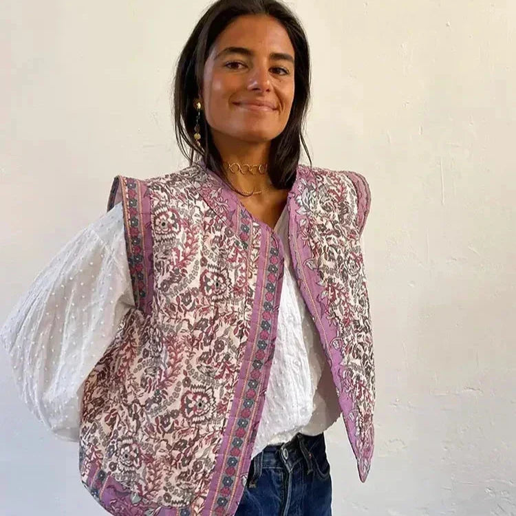 Lichtgewicht Gilet Bloemenprint Comfortabele Zomerjas - StudioMarella