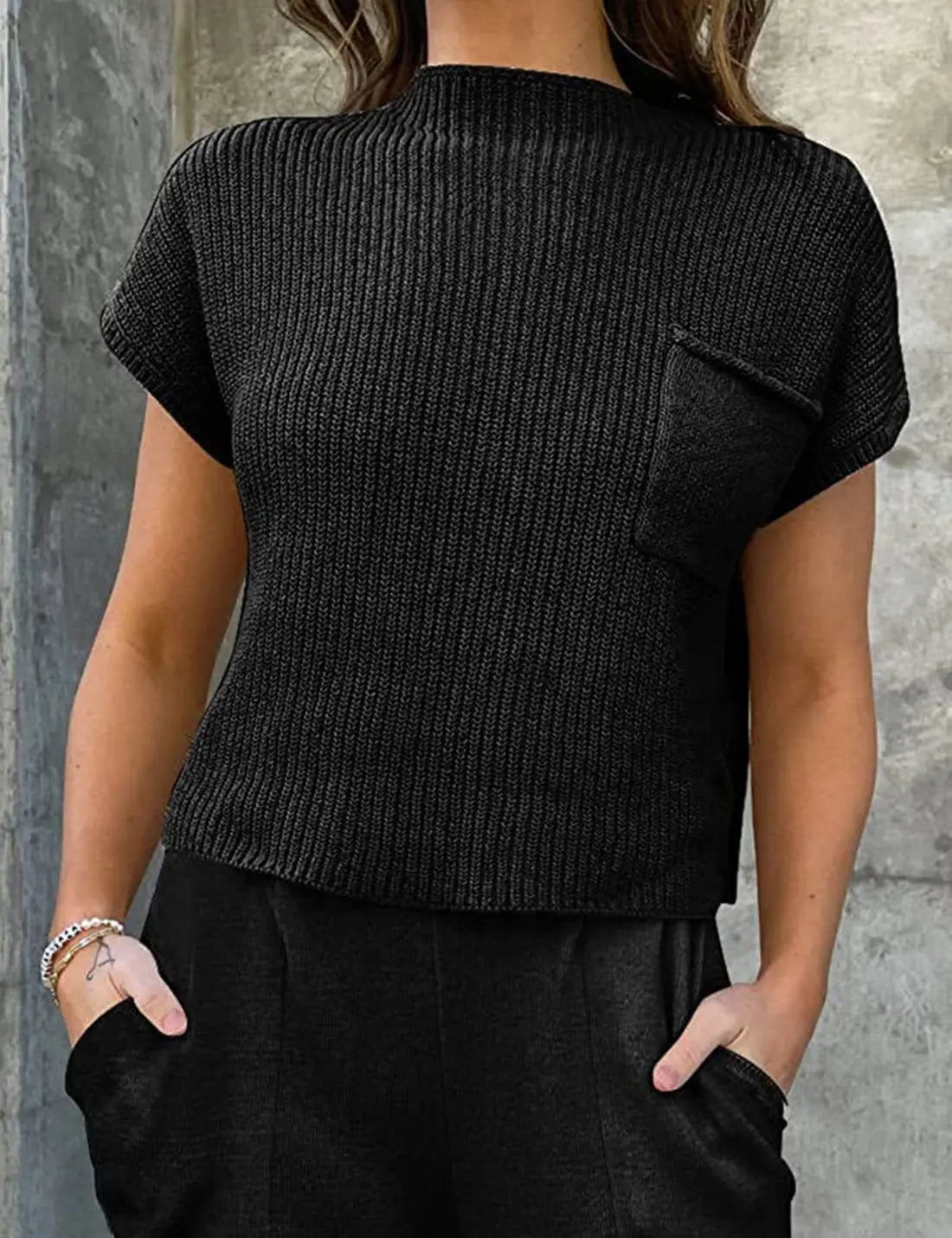 Dames Leer Vest Zwart Elegant Model