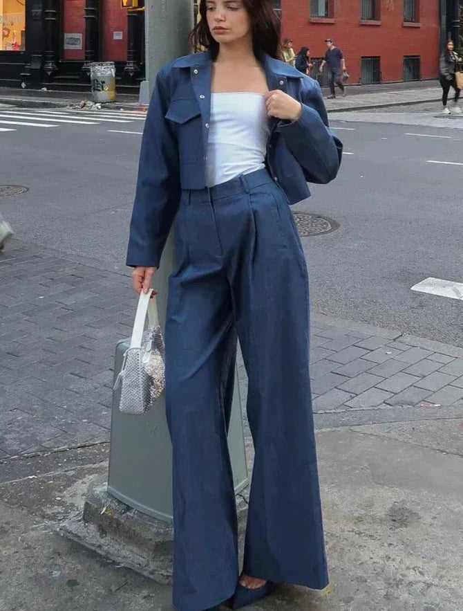 Streetwear Jas en Broek Set voor Mannen Stijlvol