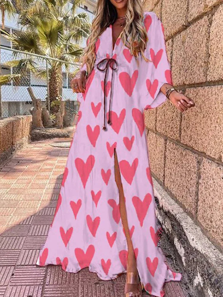 Vrouwelijke Zomerjurk Bedrukte Strandjurk Elegant