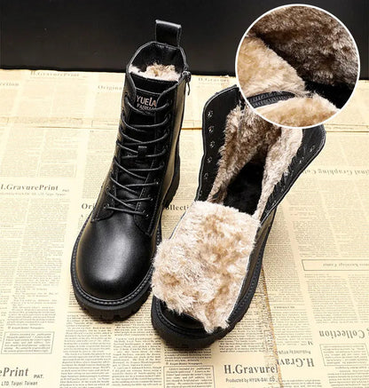 Leren Veterschoenen Zwart met Gevoerde Binnenkant