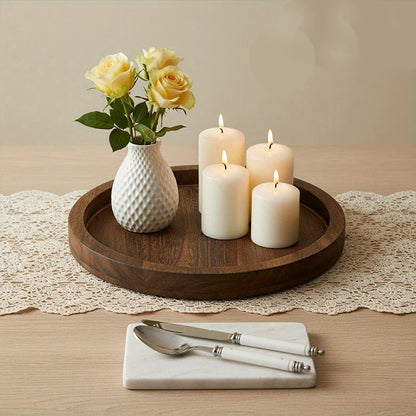 Salontafel Decoratie Ronde Houten Dienblad Farmhouse Stijl Centerpiece