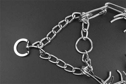 Correctieband Hond Verstelbaar met Gummitips Zwart voor Trainingscontrole | Anti-Trek Trainingsband Metaal met Veilige Pinnen