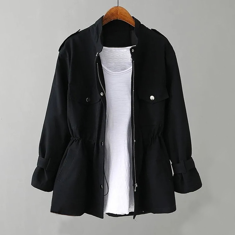 Dames Trenchcoat Langer Model Waterdicht Klassieke Stijl - StudioMarella