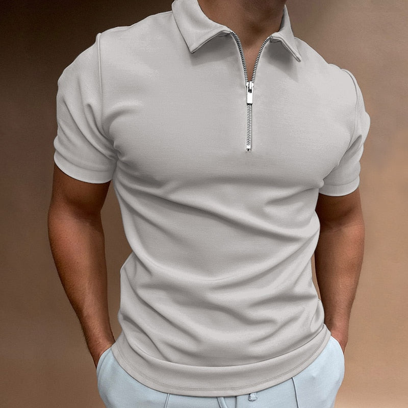 Mannen Polo Shirt met Rits Casual Stijl