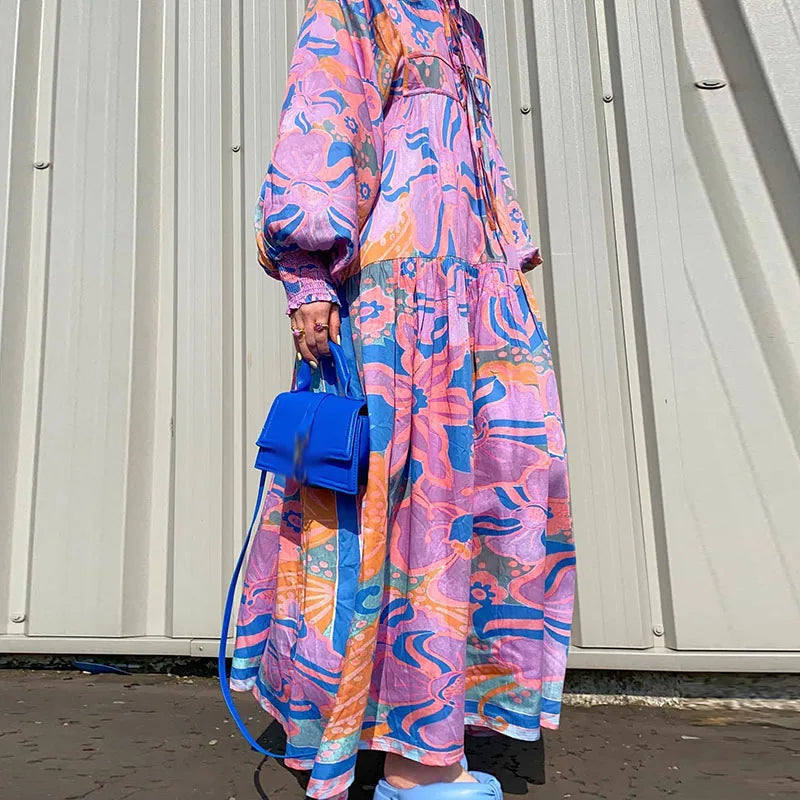 Zomerjurk Vrouw Maxi Bloemenprint Jurk voor Zomer