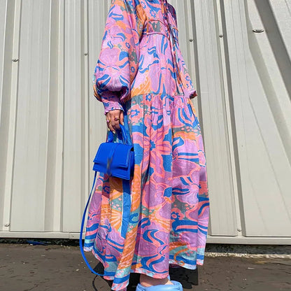 Zomerjurk Vrouw Maxi Bloemenprint Jurk voor Zomer