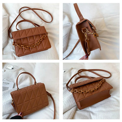 Crossbody Schoudertas Ruitjes Patroon Small Leather Style