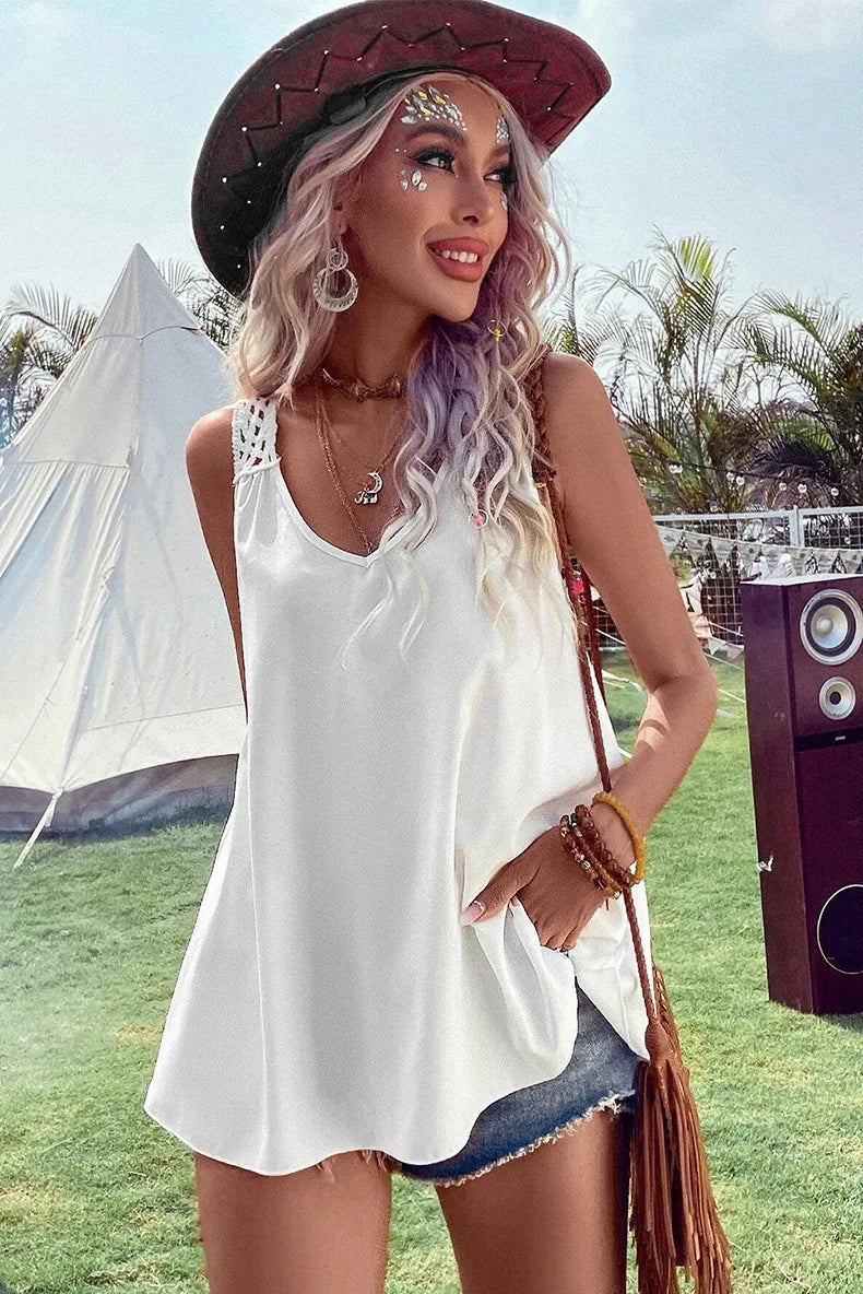Mouwloze Zomerjurk Boho Stijl Vrouw - StudioMarella