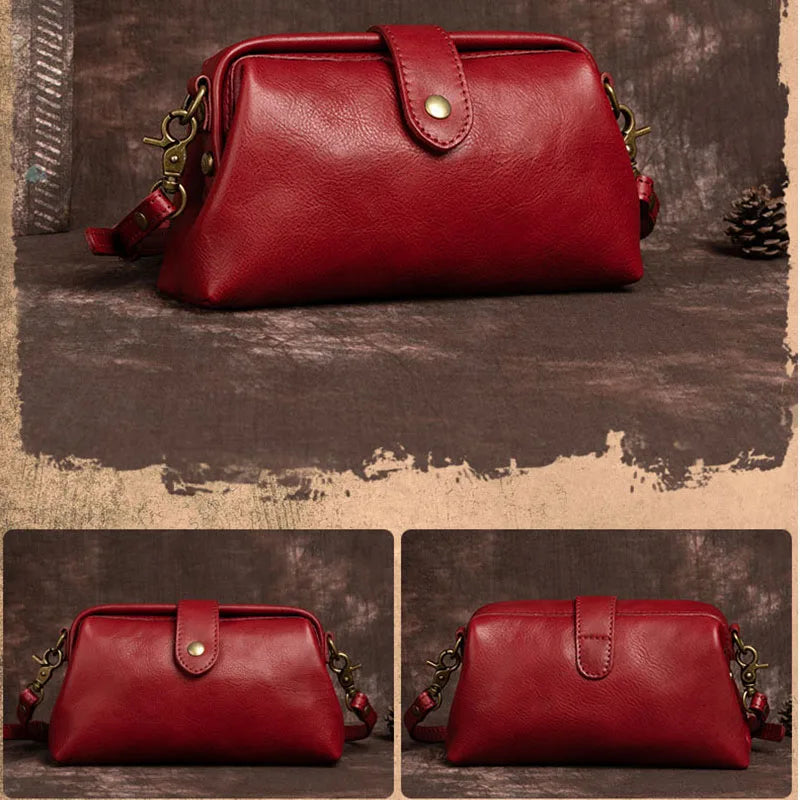 Handgemaakte Retro Schoudertas Leer Vintage Crossbody Dames Handtas Bohemian Stijl Draagtas Everyday