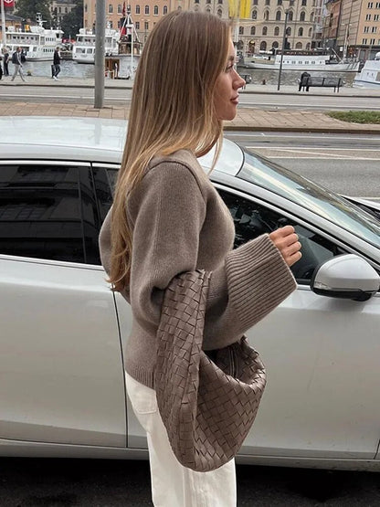 Wolmix Vest Taupe Warm en Stijlvol