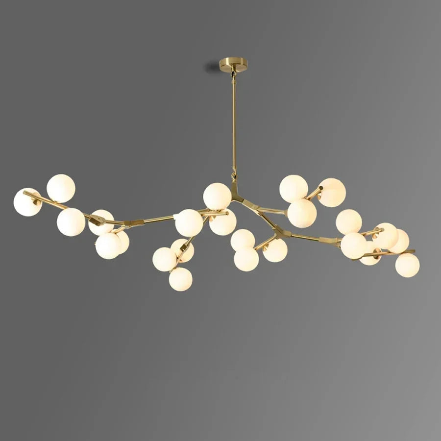 Hanglamp Takkenstructuur Mat Glas Goud Zwart G4 LED Woonkamer Eetkamer Scandinavisch Modern 12 18 24 Bollen